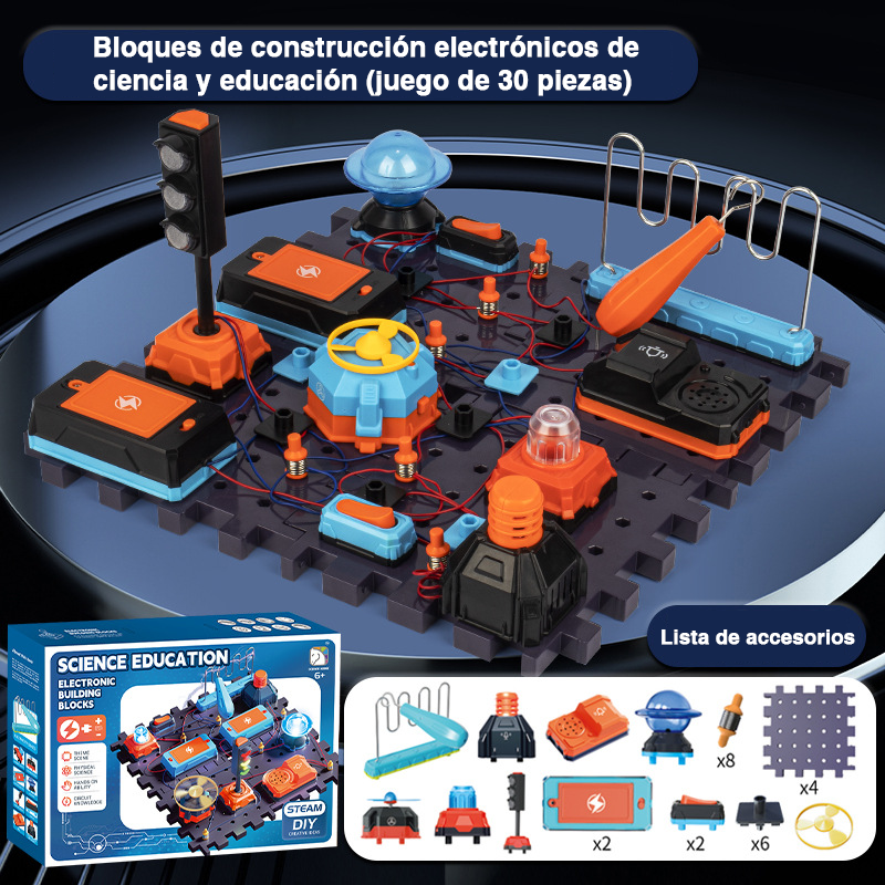 Bloques de construcción para experimentos de circuitos eléctricos en educación científica